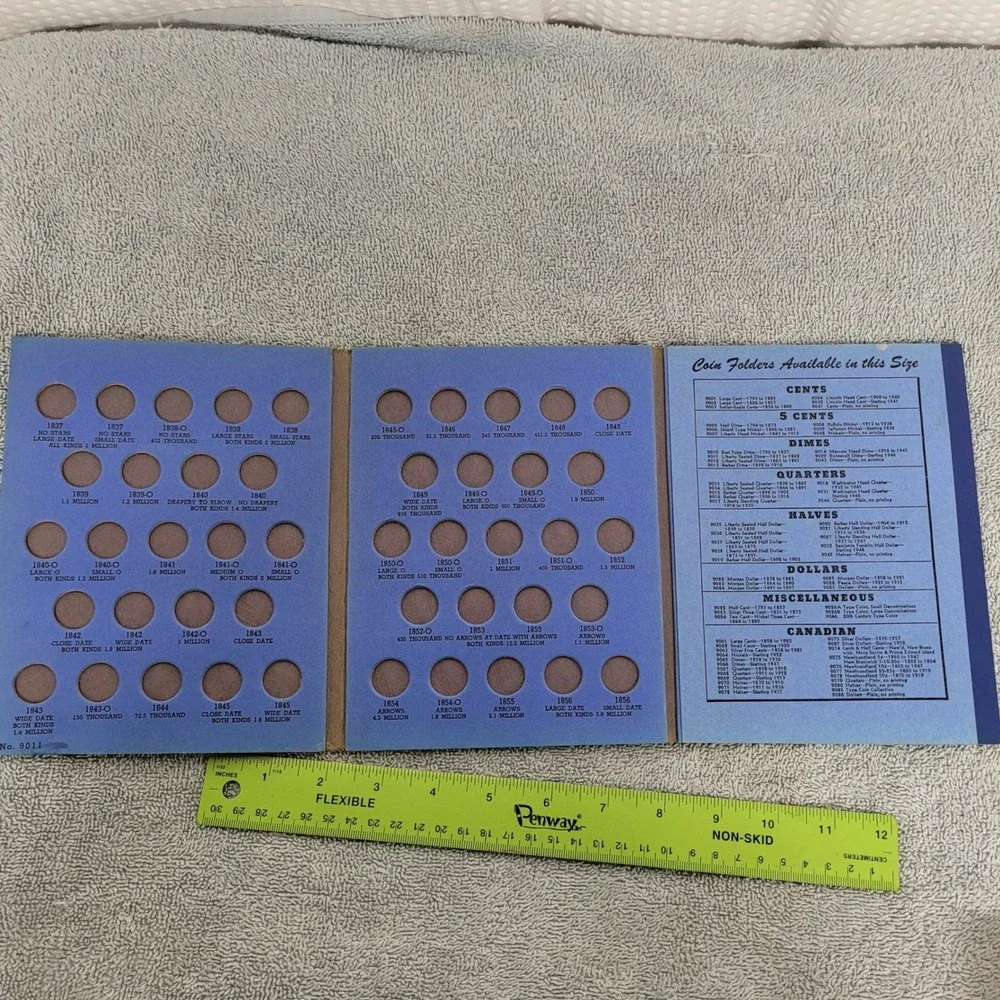 Whitman Liberty Seated Dime Collection 1837 to 1862 Coin Folder No‎ 9011 Blue